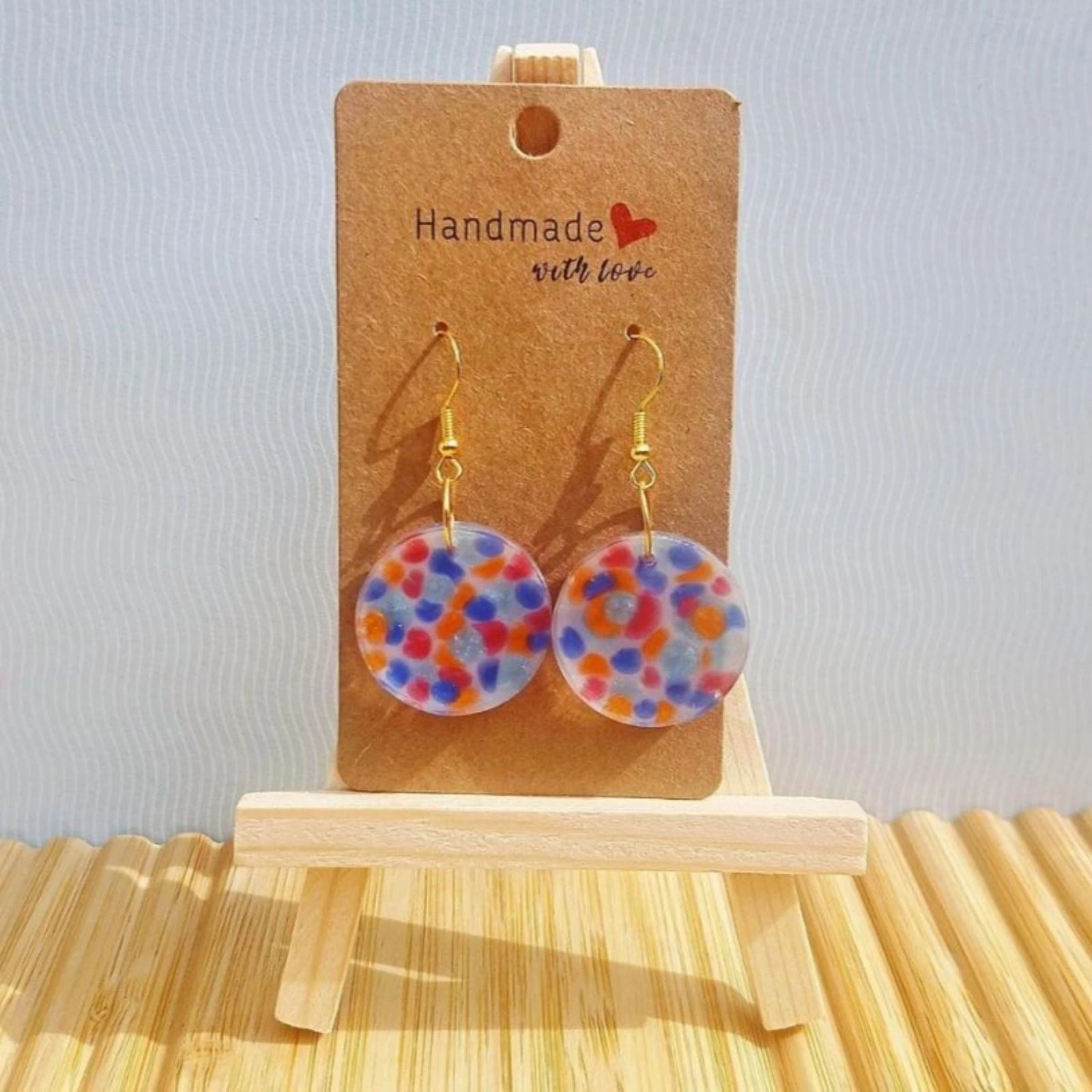 Boucles d'oreilles rondes colorées 